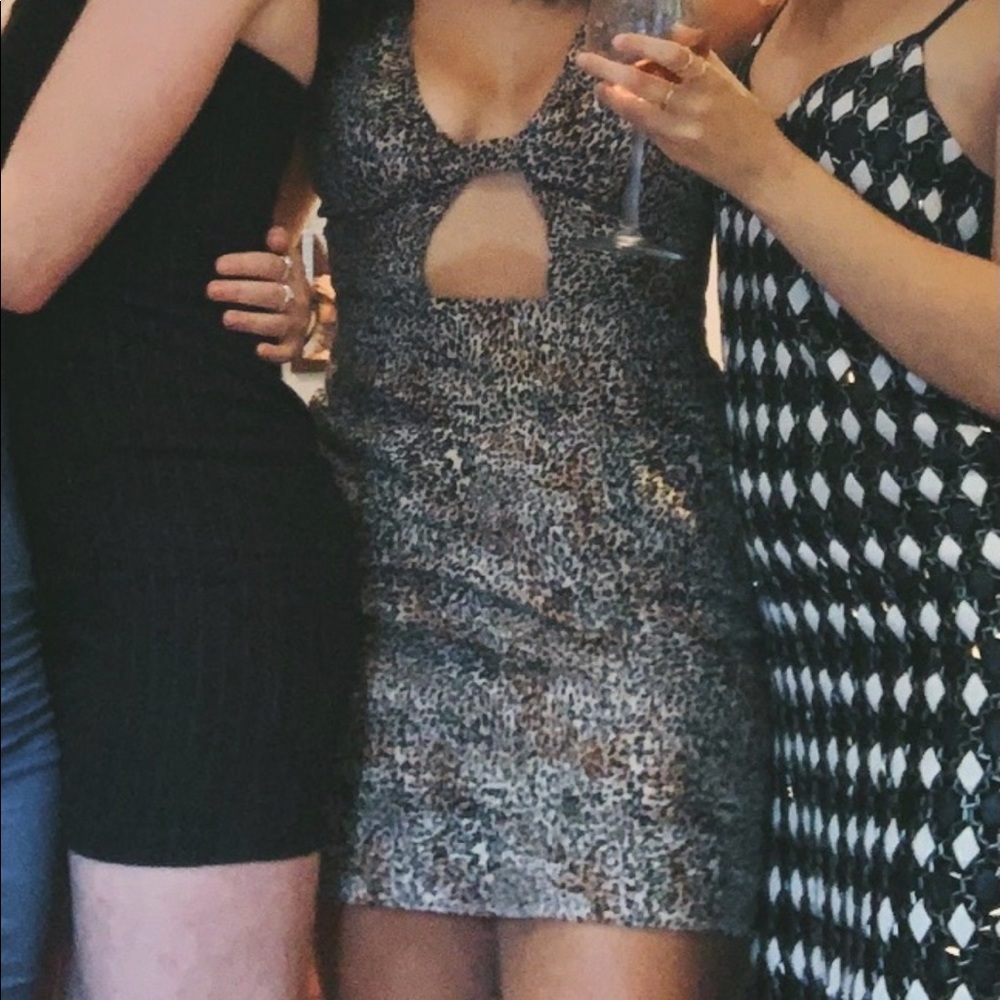Urban Outfitters leopard cut out dress